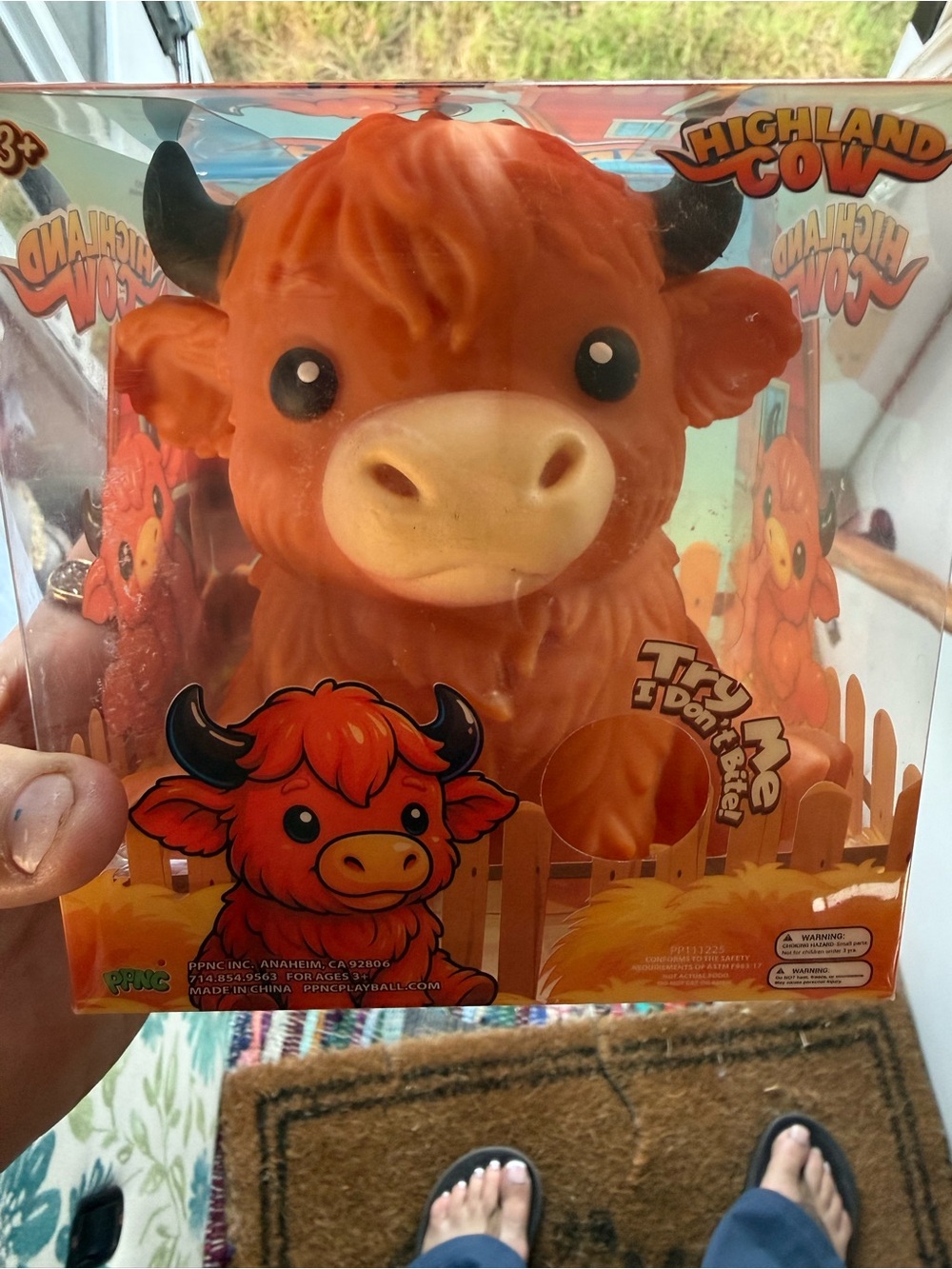 Highland Cow squishy Toy - Orange - Fun Squeeze Figure